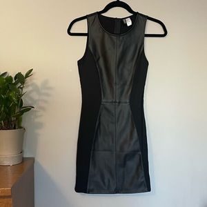 Black/Leather Bodycon dress